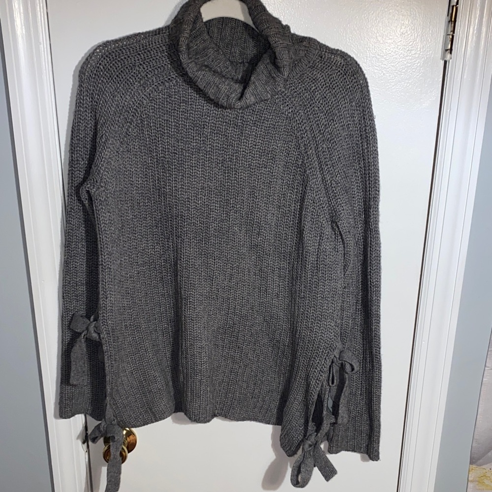 UGG Cotton Wool Charcoal Cowl Neck Sweater with Side Ties